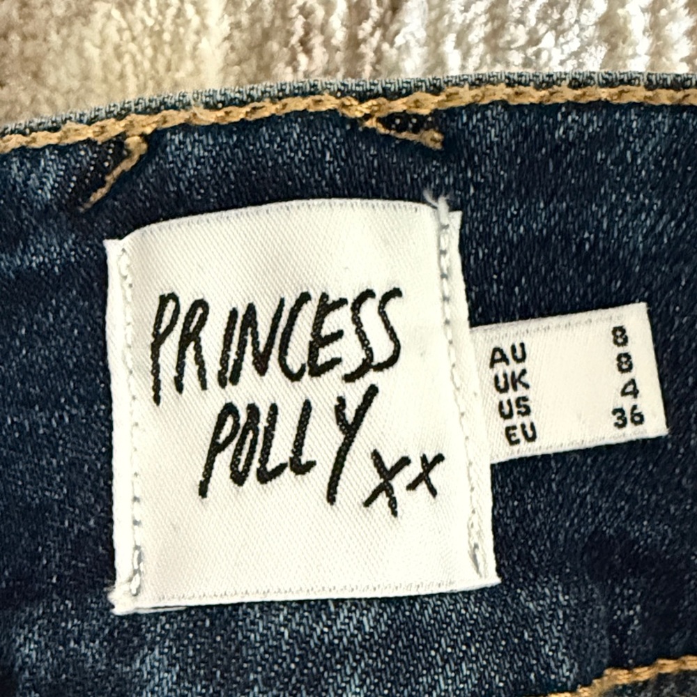 FAYA PRINCESS POLLY LOW RISE Denim Mini Skirt with Button Detail US 4 XS/S - Picture 7 of 7